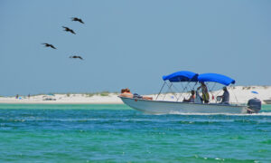 View of boat rental in Fort Myers Beach on the water