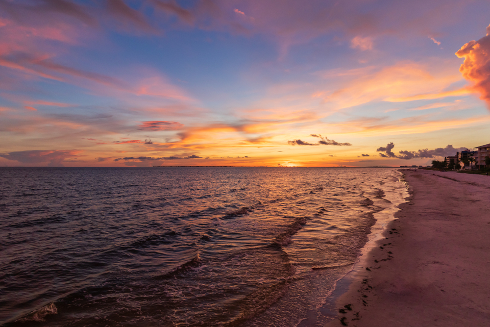 sunset over the Gulf in Fort Myers Beach